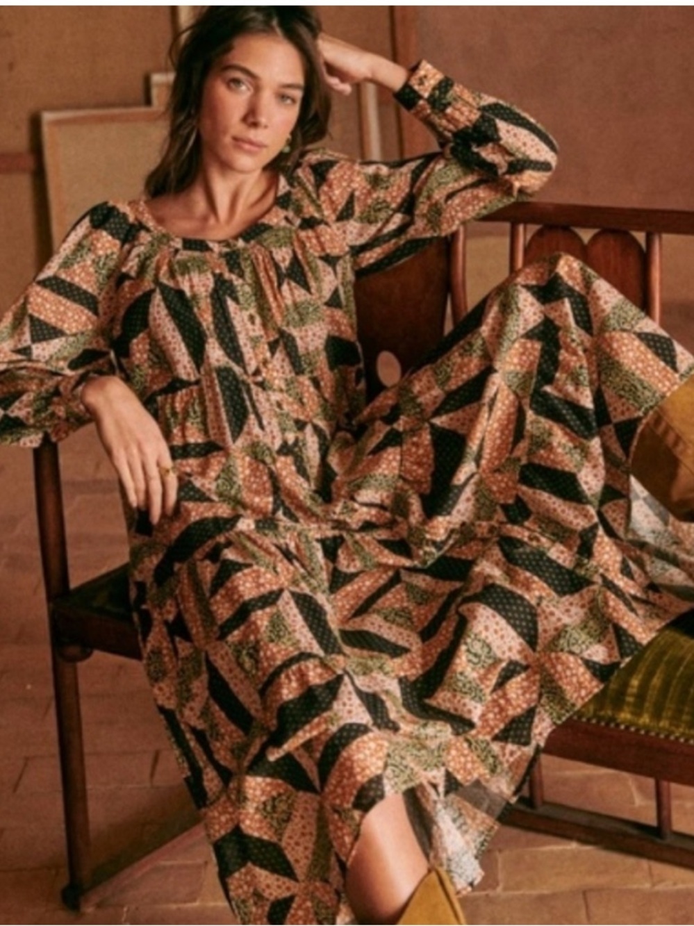SEZANE Yuliana Dress size 2/EU 34 Boho Coastal cowgirl maxi Dress - Picture 2 of 12